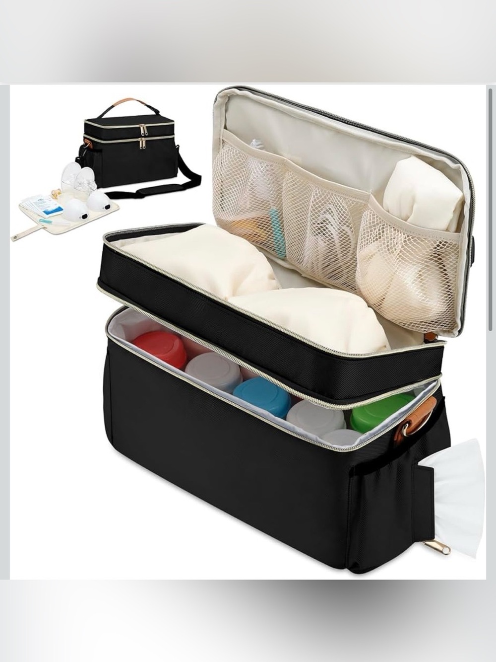Breastmilk cooler storage bag